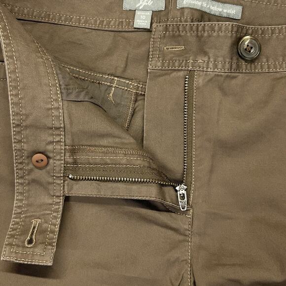 J Jill Capri Pants Womens 10 Brown Cropped Chino Below Waist Stretch Cotton Cuff - Picture 4 of 12